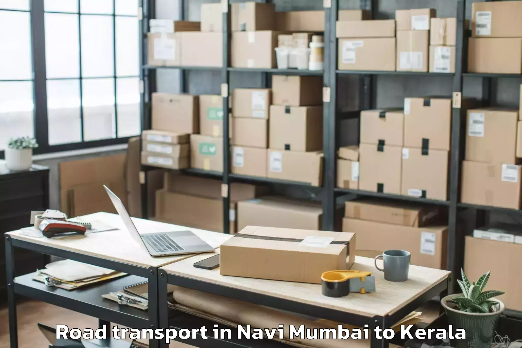 Top Navi Mumbai to Venjaramoodu Road Transport Available